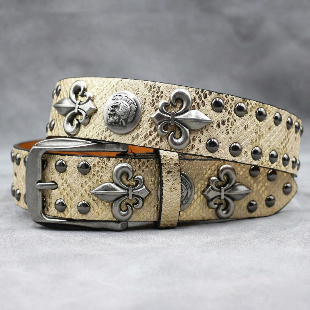 Scale Crest Studded Belt