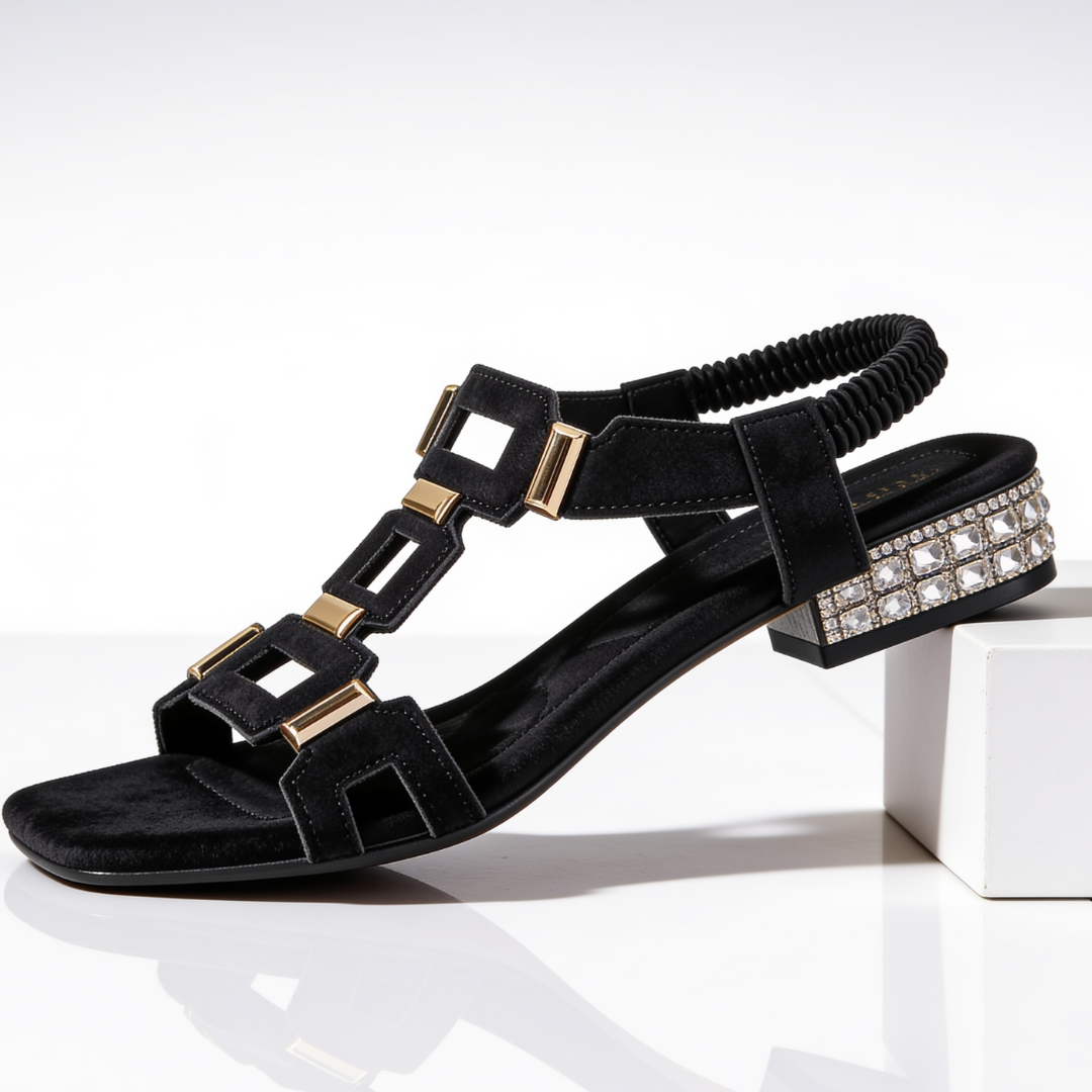 Odessa Crystal Heel Sandals