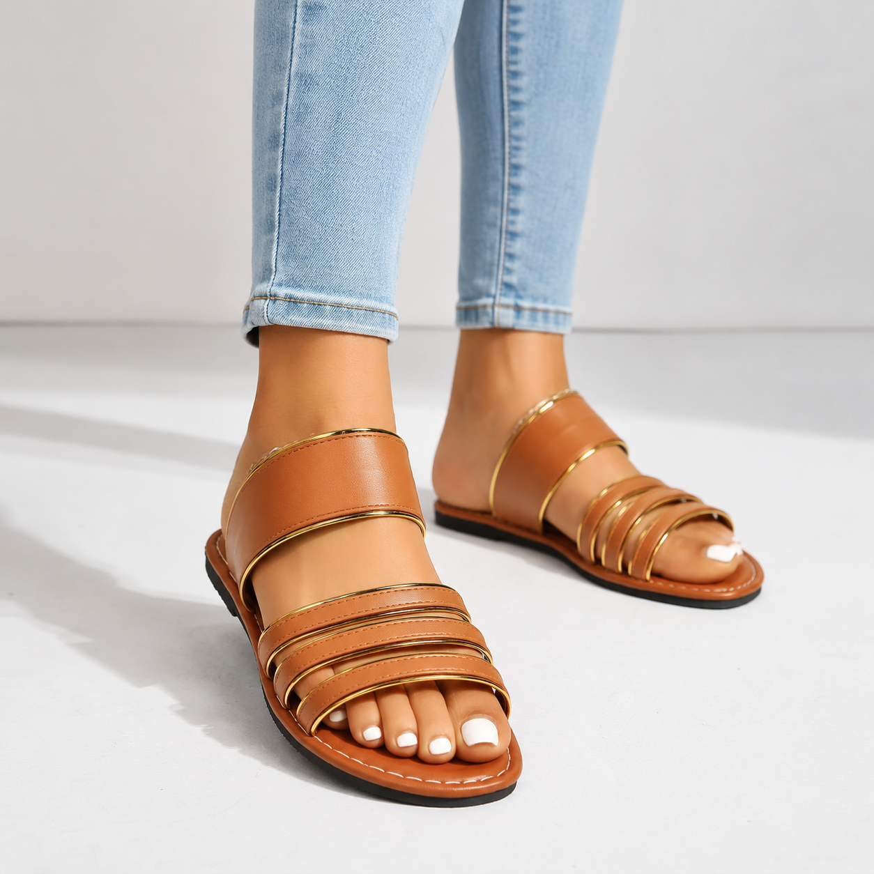 Alina Leather Sandals