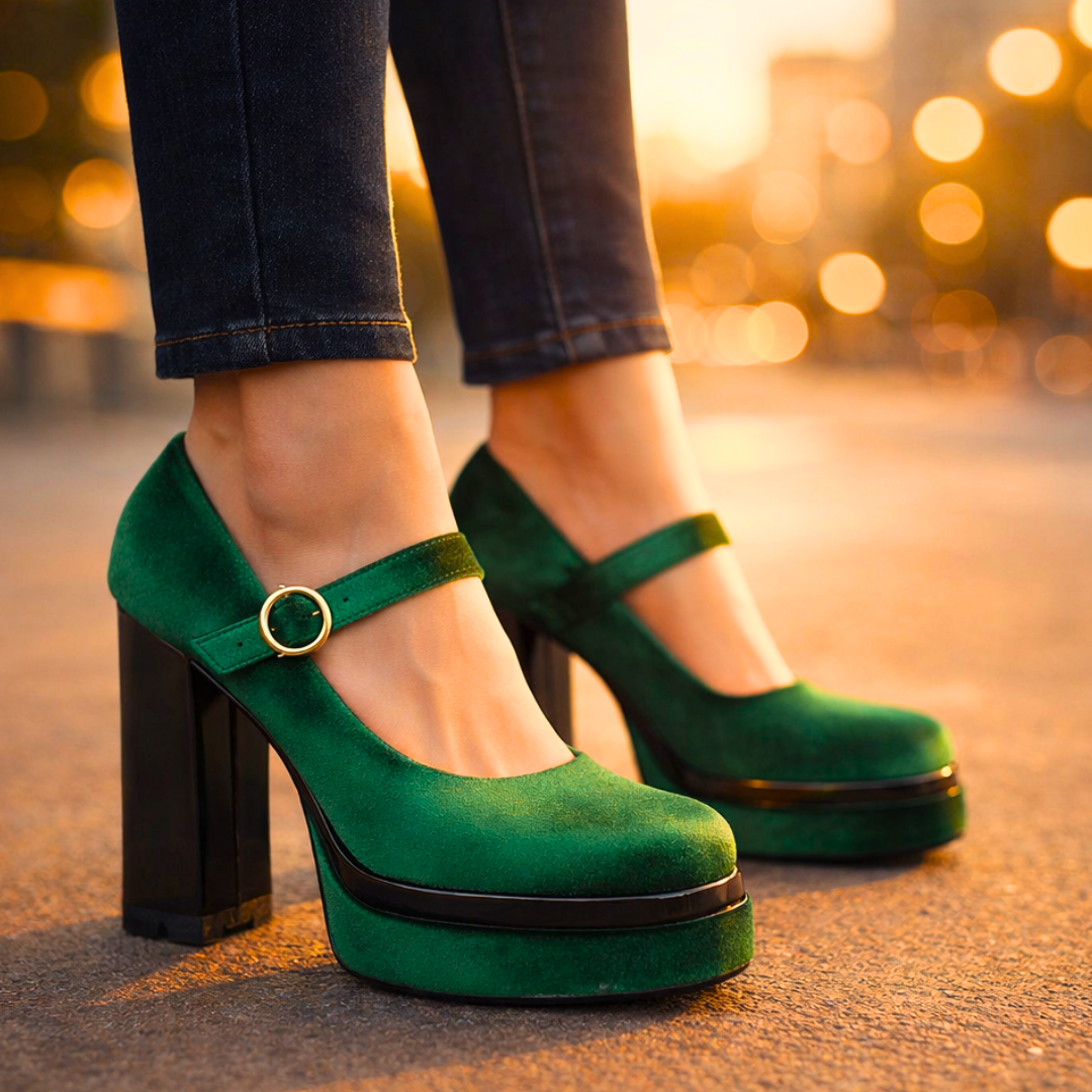 Sofia Rae Velvet Platform Pumps