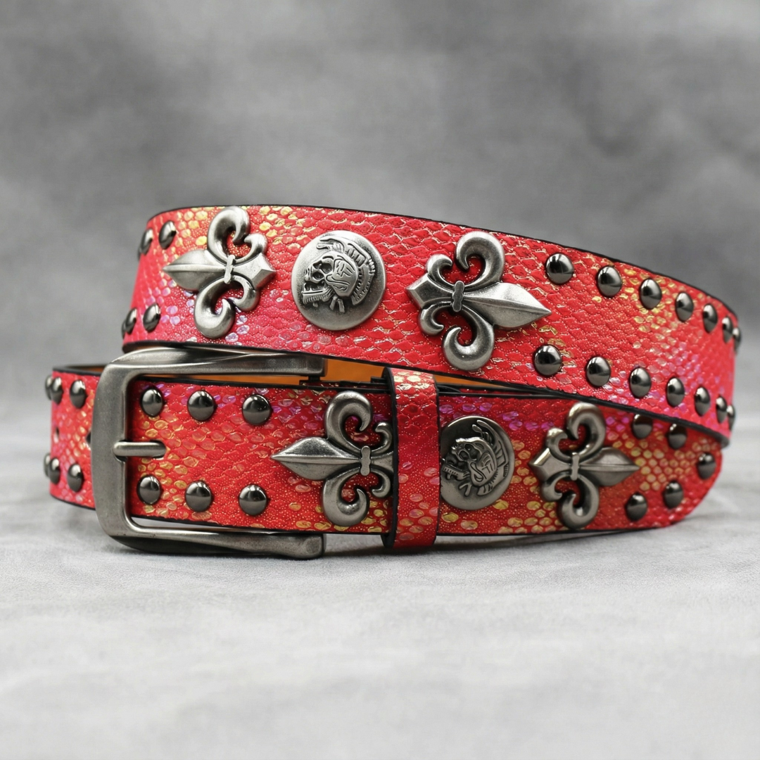Scale Crest Studded Belt