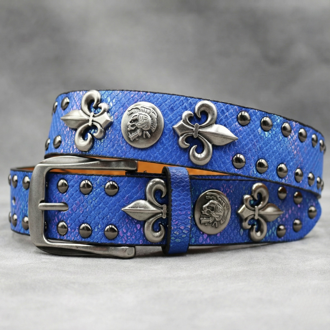 Scale Crest Studded Belt