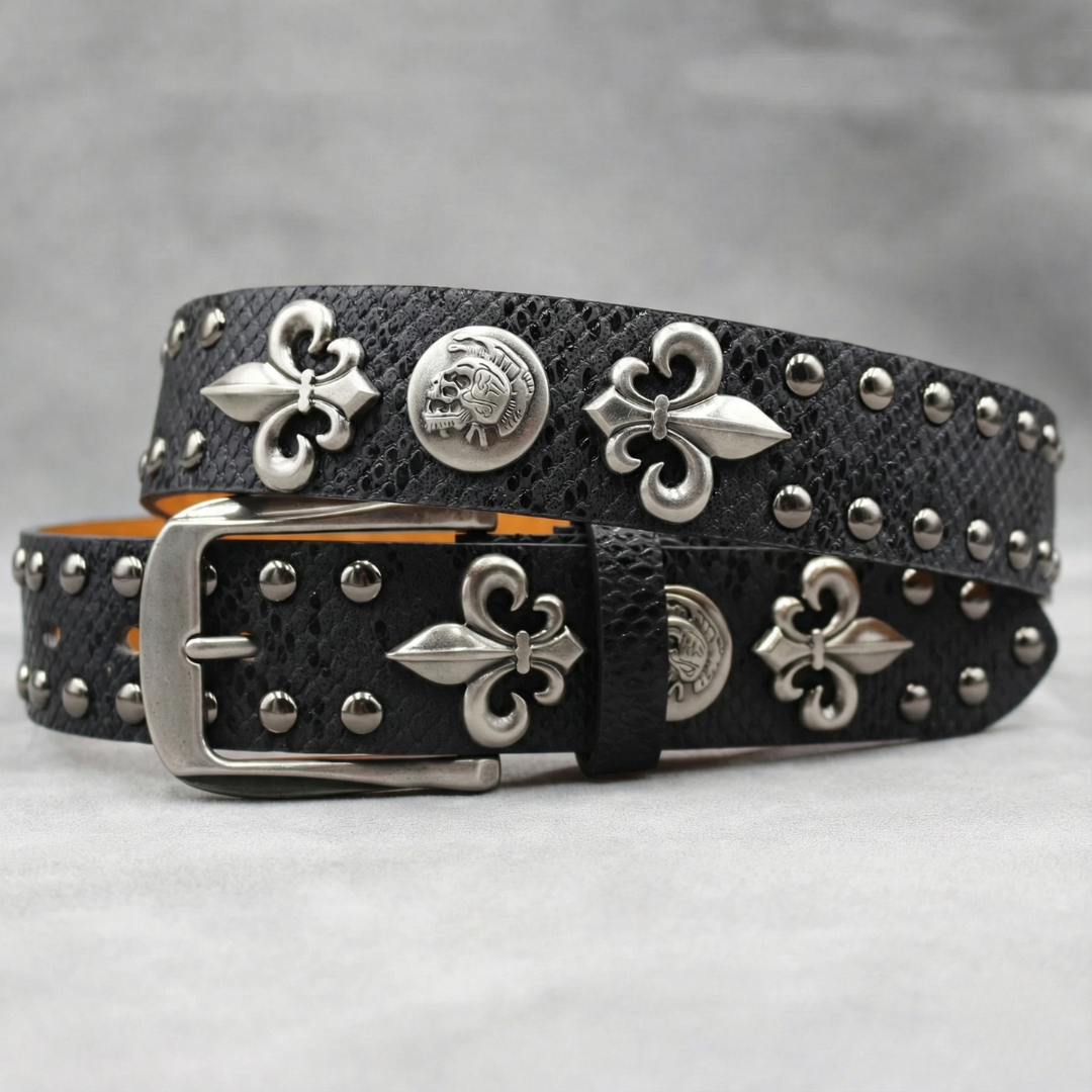 Scale Crest Studded Belt