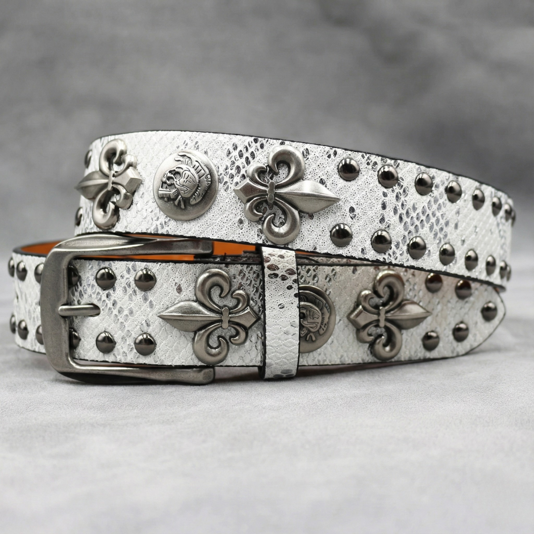 Scale Crest Studded Belt