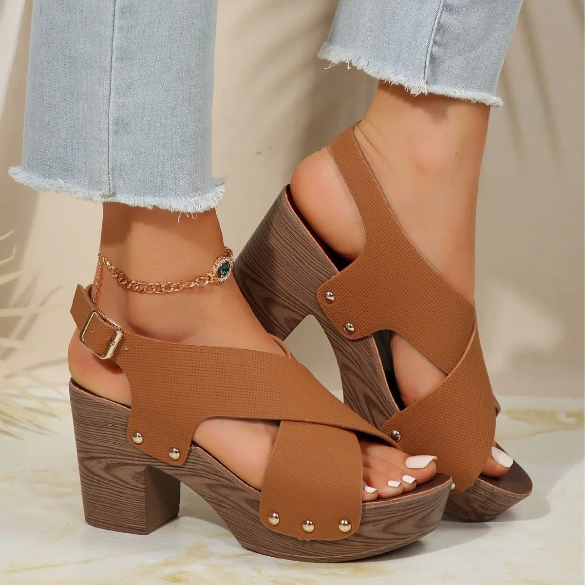 Sofia Rae Double Cross Heels
