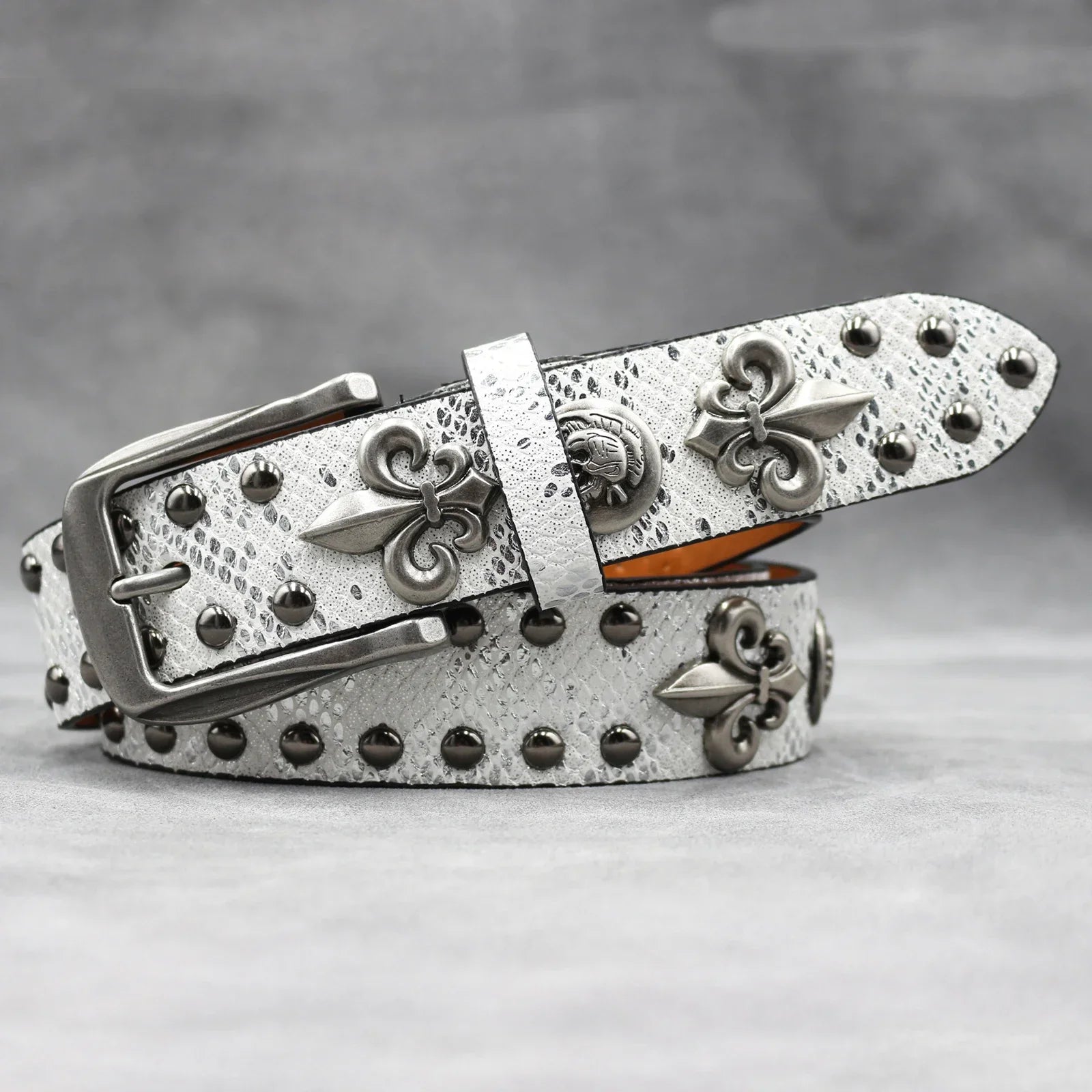 Scale Crest Studded Belt