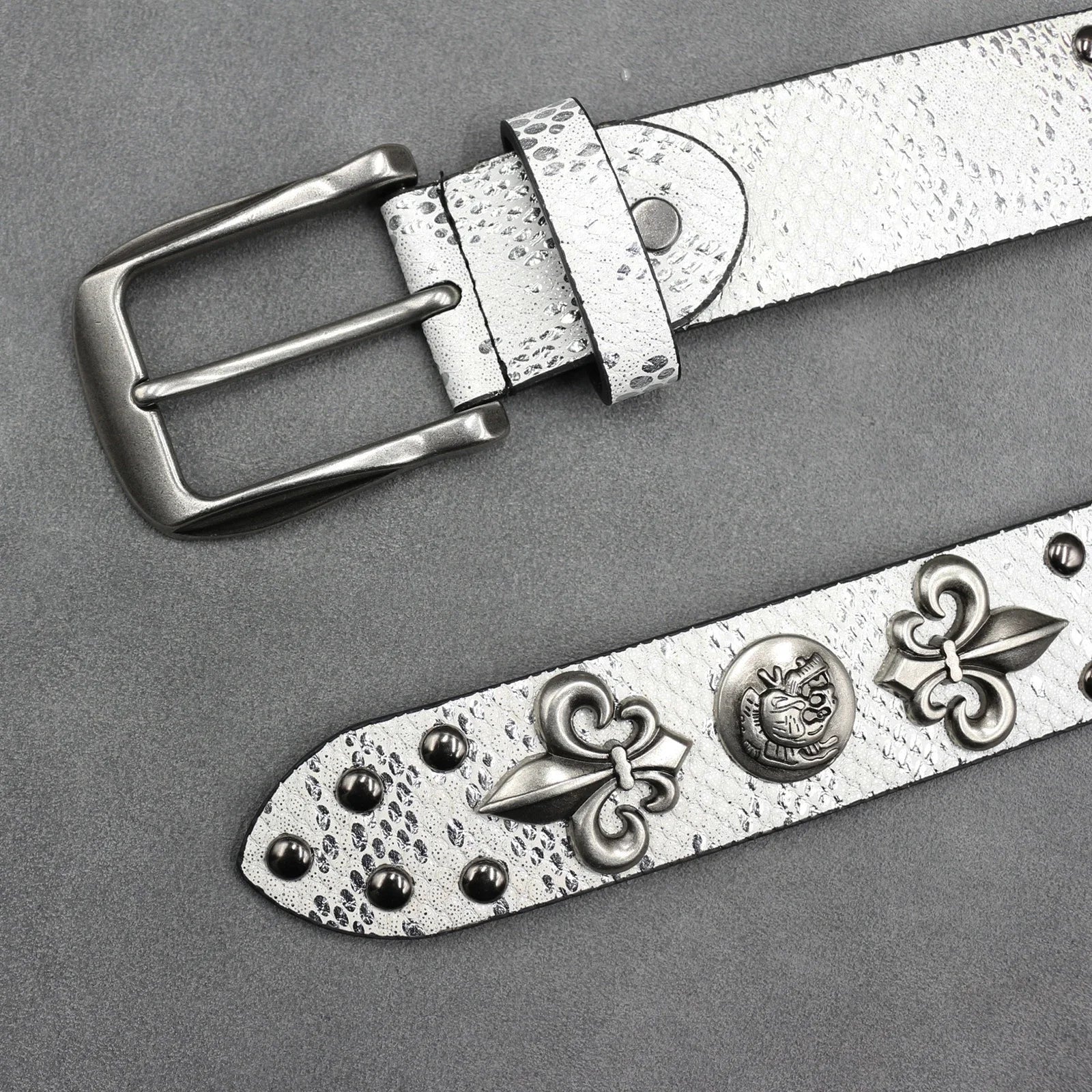 Scale Crest Studded Belt