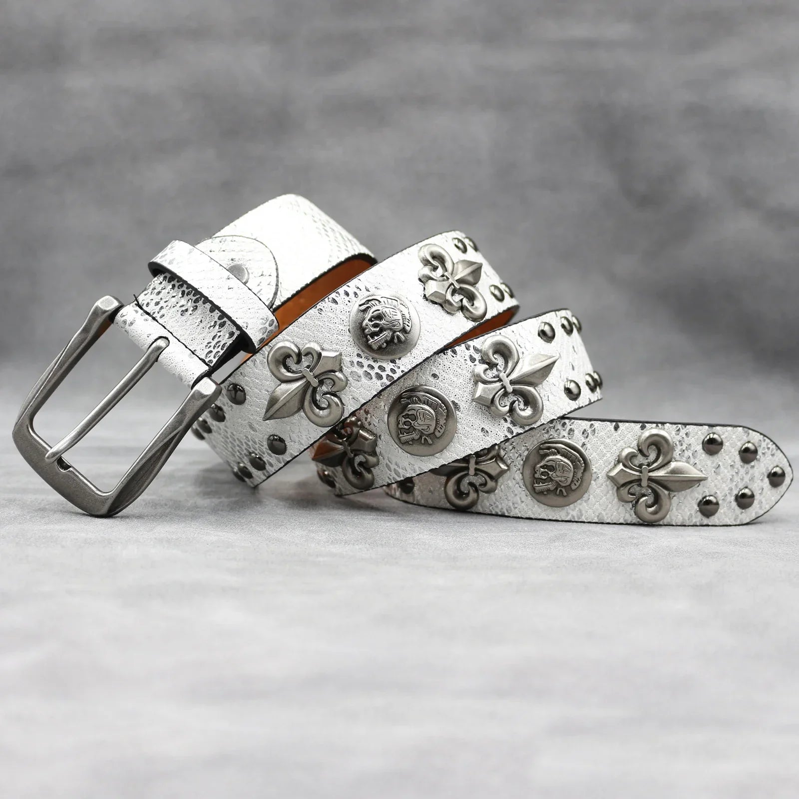 Scale Crest Studded Belt