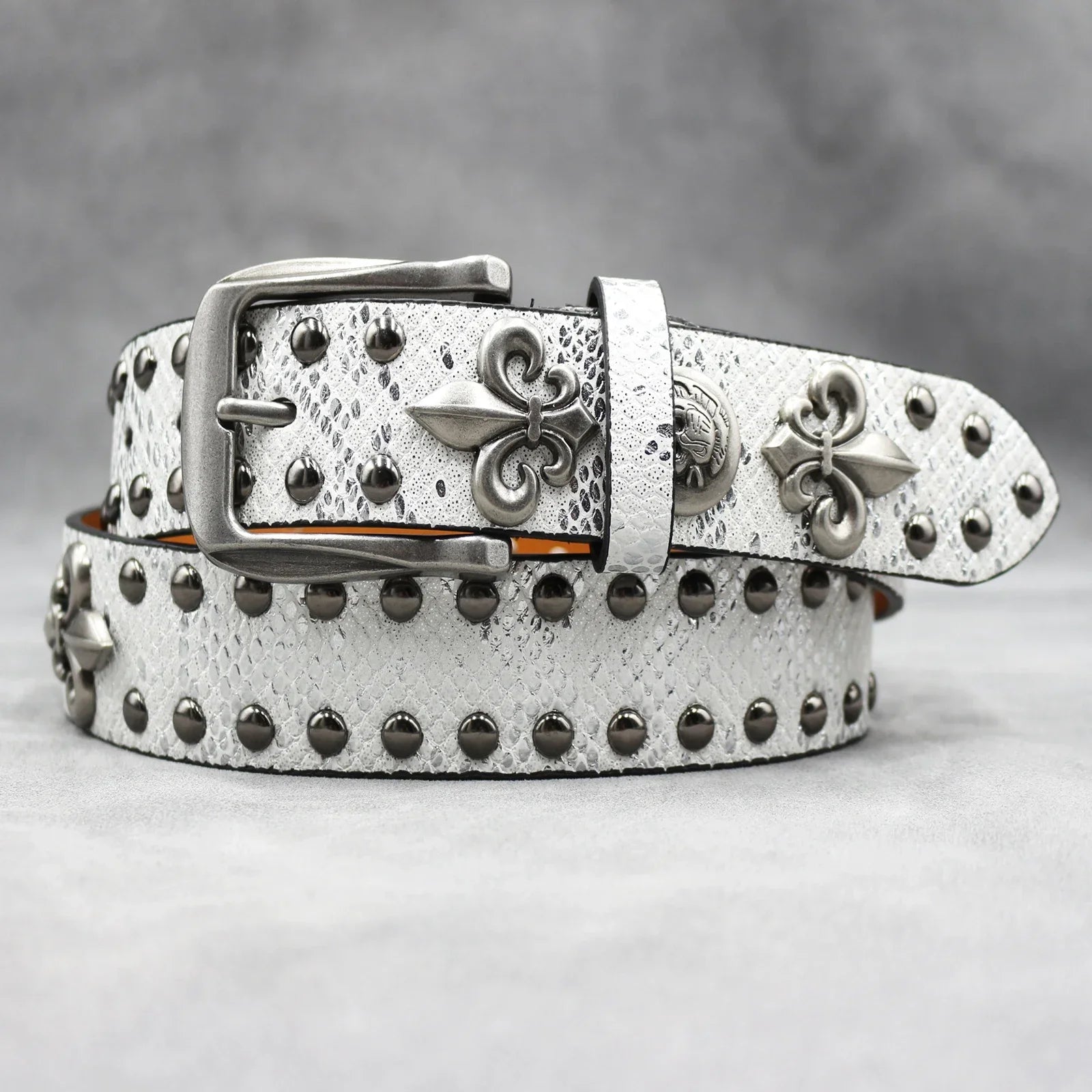 Scale Crest Studded Belt
