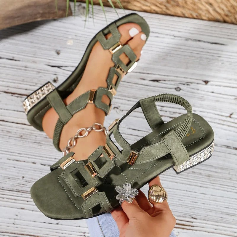 Odessa Crystal Heel Sandals
